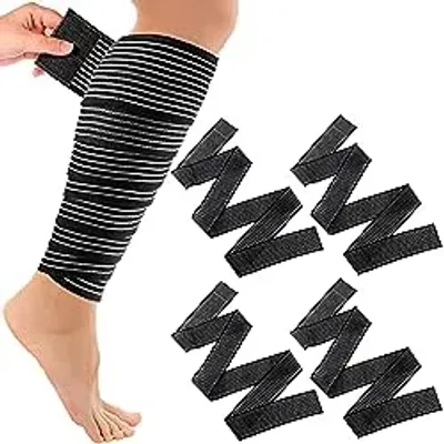 Elastic calf compression wraps